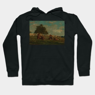 Boy and Girl in a Field with Sheep by Winslow Homer Hoodie